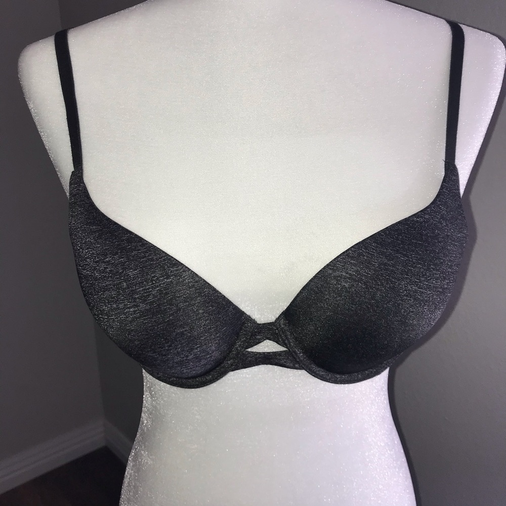 VS DKGRAY PADDED PUSH-UP BRA SIZE 36B